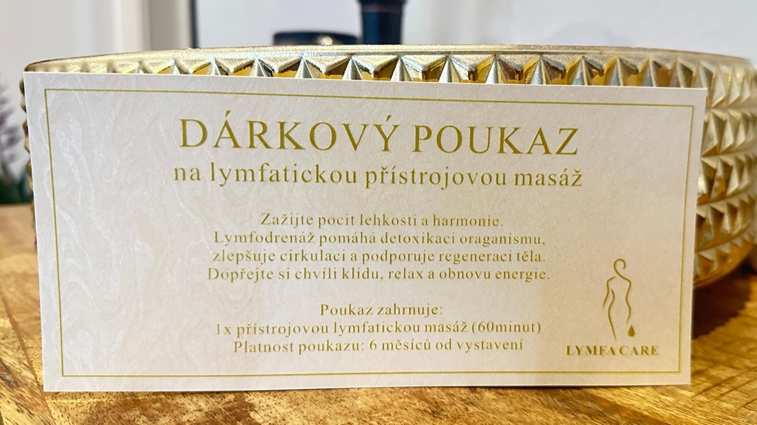 Dárkový poukaz na lymfatickou přístrojovou masáž – LYMFA CARE